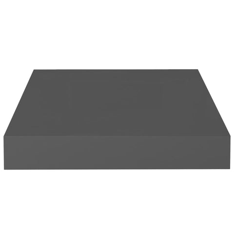 vidaXL Floating Wall Shelf High Gloss Grey 23x23.5x3.8 cm MDF