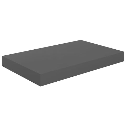 vidaXL Floating Wall Shelf High Gloss Grey 40x23x3.8 cm MDF