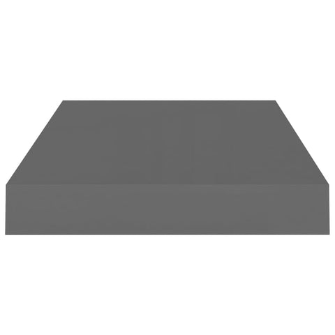 vidaXL Floating Wall Shelf High Gloss Grey 40x23x3.8 cm MDF