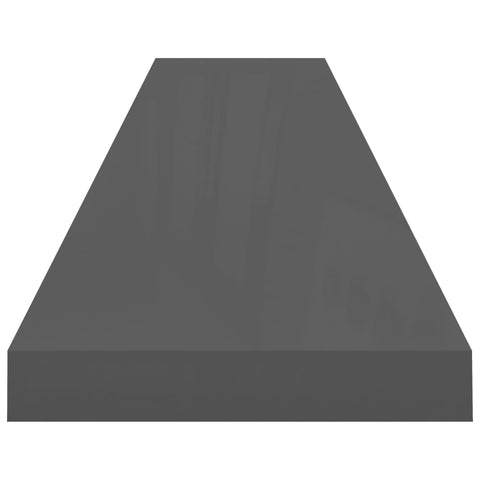 vidaXL Floating Wall Shelf High Gloss Grey 120x23.5x3.8 cm MDF
