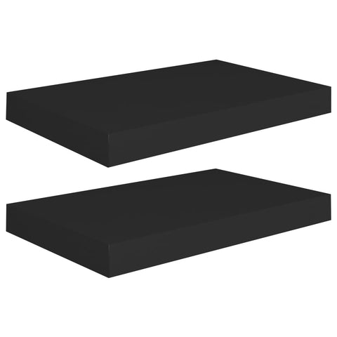 vidaXL Floating Wall Shelves 2 pcs Black 40x23x3.8 cm MDF