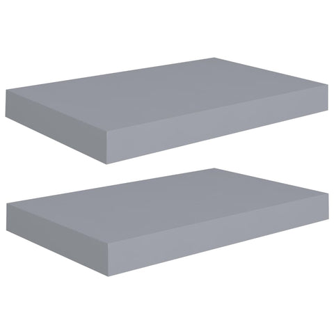 vidaXL Floating Wall Shelves 2 pcs Grey 40x23x3.8 cm MDF
