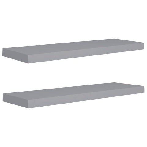 vidaXL Floating Wall Shelves 2 pcs Grey 80x23.5x3.8 cm MDF