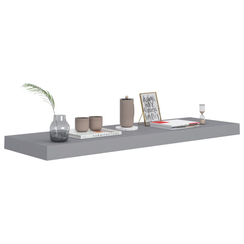 vidaXL Floating Wall Shelves 2 pcs Grey 80x23.5x3.8 cm MDF