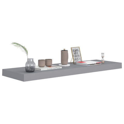 vidaXL Floating Wall Shelves 4 pcs Grey 80x23.5x3.8 cm MDF