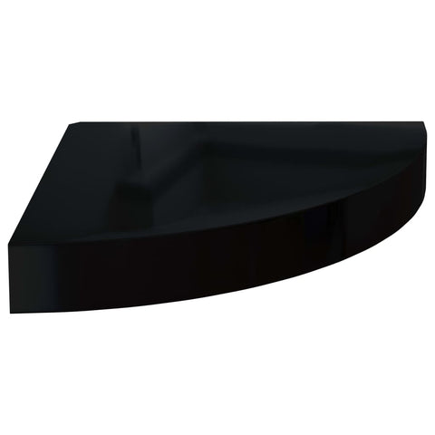 vidaXL Floating Corner Shelves 2 pcs High Gloss Black 25x25x3.8 cm MDF