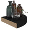 vidaXL Floating Corner Shelf Black 25x25x3.8 cm MDF