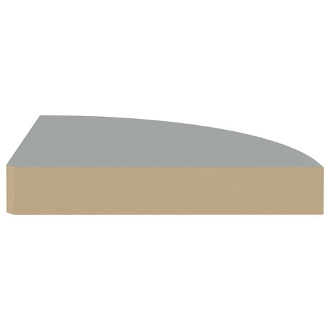 vidaXL Floating Corner Shelves 4 pcs Grey 25x25x3.8 cm MDF