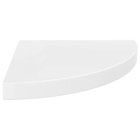 vidaXL Floating Corner Shelf High Gloss White 35x35x3.8 cm MDF