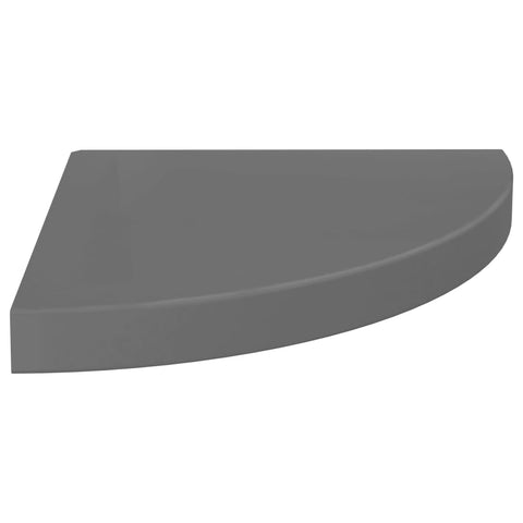 vidaXL Floating Corner Shelf High Gloss Grey 35x35x3.8 cm MDF
