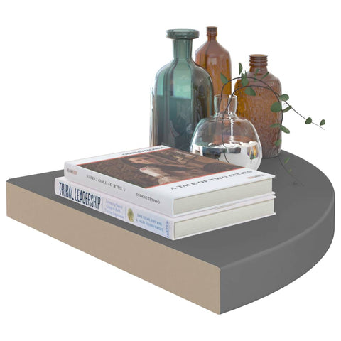 vidaXL Floating Corner Shelves 2 pcs High Gloss Grey 35x35x3.8 cm MDF