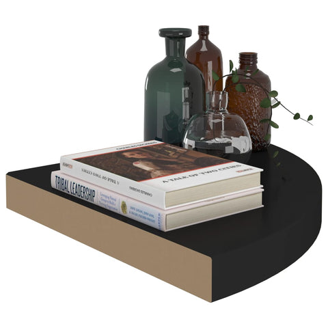 vidaXL Floating Corner Shelf Black 35x35x3.8 cm MDF