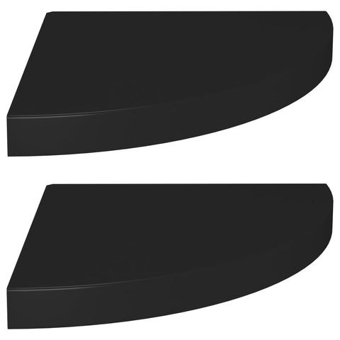 vidaXL Floating Corner Shelves 2 pcs Black 35x35x3.8 cm MDF