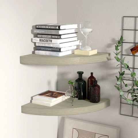 vidaXL Floating Corner Shelves 2 pcs Oak 35x35x3.8 cm MDF