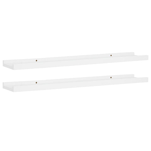 vidaXL Picture Frame Ledge Shelves 2 pcs White 80x9x3 cm MDF