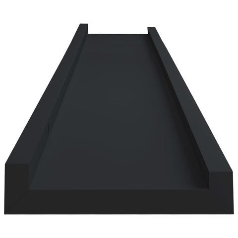 vidaXL Picture Frame Ledge Shelves 2 pcs Black 80x9x3 cm MDF