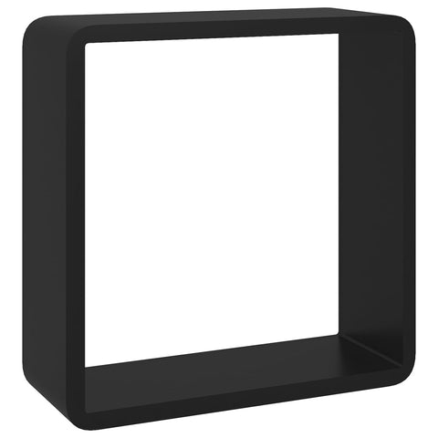 vidaXL Wall Cube Shelves 3 pcs Black MDF