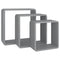 vidaXL Wall Cube Shelves 3 pcs Grey MDF