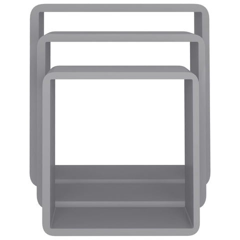 vidaXL Wall Cube Shelves 3 pcs Grey MDF