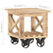 vidaXL Side Table with Wheels 40x40x42 cm Rough Mango Wood
