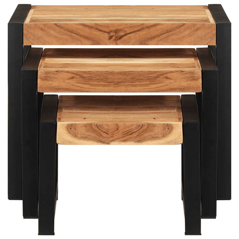 vidaXL Nesting Tables 3 pcs Solid Wood