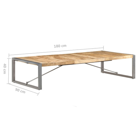 vidaXL Coffee Table 180x90x40 cm Rough Mango Wood