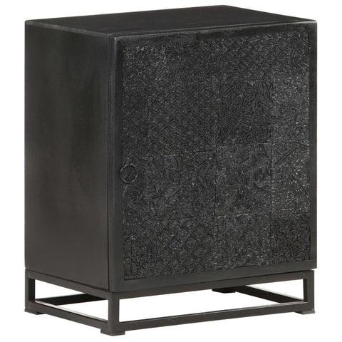 vidaXL Bedside Cabinet Black 40x30x50 cm Solid Acacia and Mango Wood