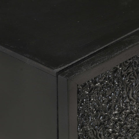 vidaXL Bedside Cabinet Black 40x30x50 cm Solid Acacia and Mango Wood