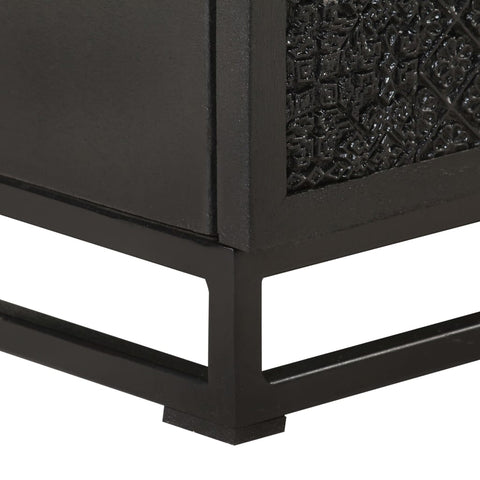 vidaXL Bedside Cabinet Black 40x30x50 cm Solid Acacia and Mango Wood