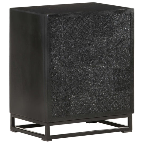 vidaXL Bedside Cabinet Black 40x30x50 cm Solid Acacia and Mango Wood