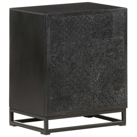 vidaXL Bedside Cabinet Black 40x30x50 cm Solid Acacia and Mango Wood