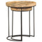 vidaXL 2 Piece Coffee Table Set Solid Mango Wood and Steel