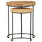 vidaXL 2 Piece Coffee Table Set Solid Mango Wood and Steel