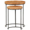 vidaXL 2 Piece Coffee Table Set Solid Acacia Wood and Steel