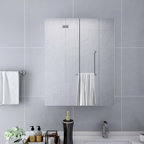 vidaXL Bathroom Mirror Cabinet White 60x15x75 cm MDF