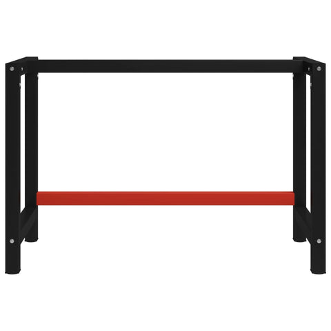 vidaXL Work Bench Frame Metal 120x57x79 cm Black and Red