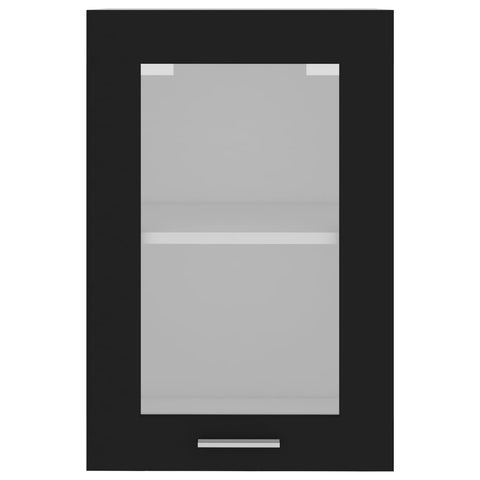 vidaXL Hanging Glass Cabinet Lyon Black 40x31x60 cm Engineered Wood