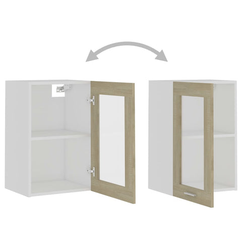 vidaXL Hanging Glass Cabinet Lyon Sonoma Oak 40x31x60 cm Engineered Wood