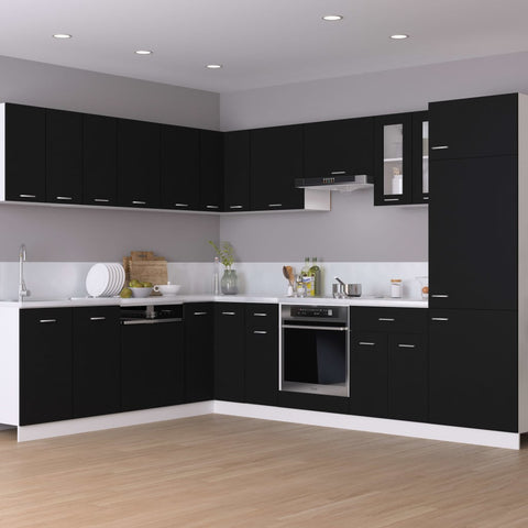 vidaXL Refrigerator Cabinet Lyon Black 60x57x207 cm Engineered Wood