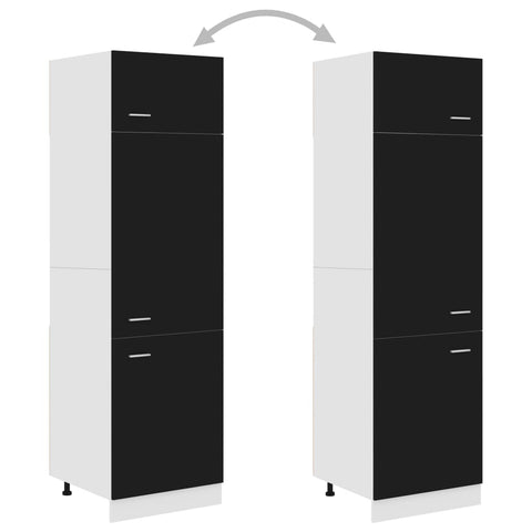 vidaXL Refrigerator Cabinet Lyon Black 60x57x207 cm Engineered Wood