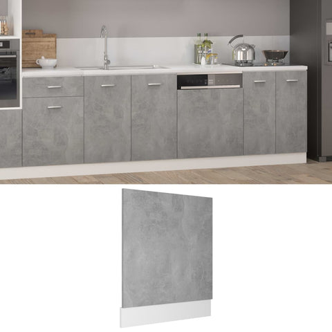 vidaXL Dishwasher Panel Lyon Concrete Grey 59.5x3x67 cm Engineered Wood