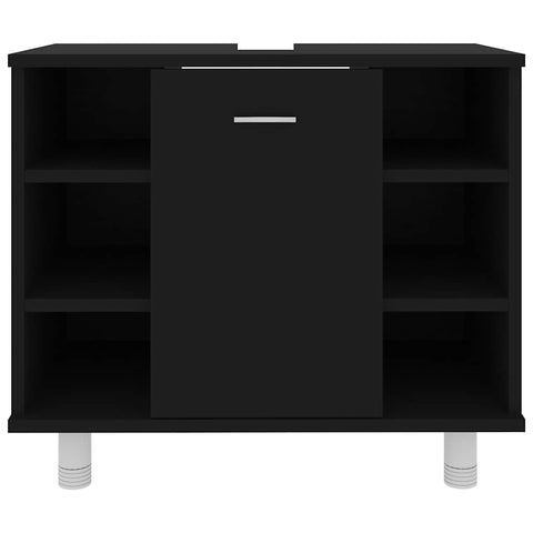 vidaXL Bathroom Cabinet Black 60x32x53.5 cm Engineered Wood