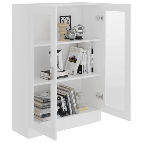 vidaXL Vitrine Cabinet White 82.5x30.5x115 cm Engineered Wood
