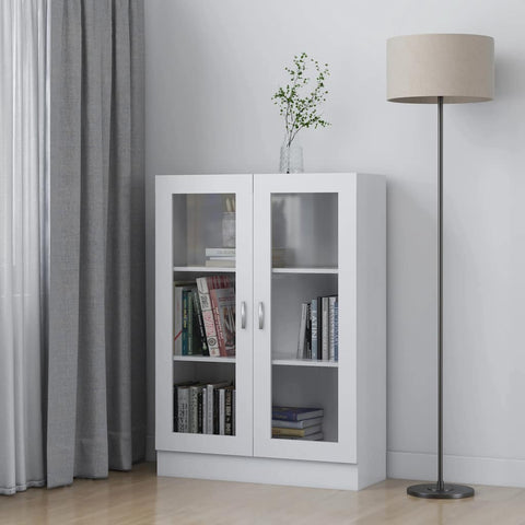 vidaXL Vitrine Cabinet White 82.5x30.5x115 cm Engineered Wood