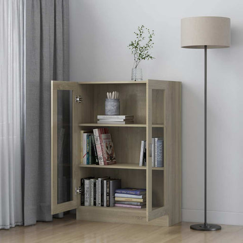 vidaXL Vitrine Cabinet Sonoma Oak 82.5x30.5x115 cm Engineered Wood