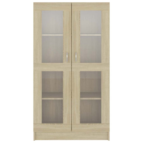 vidaXL Vitrine Cabinet Sonoma Oak 82.5x30.5x150 cm Engineered Wood