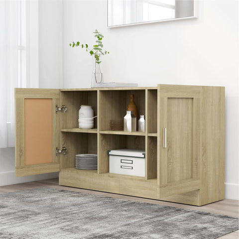 vidaXL Sideboard Sonoma Oak 120x30.5x70 cm Engineered Wood