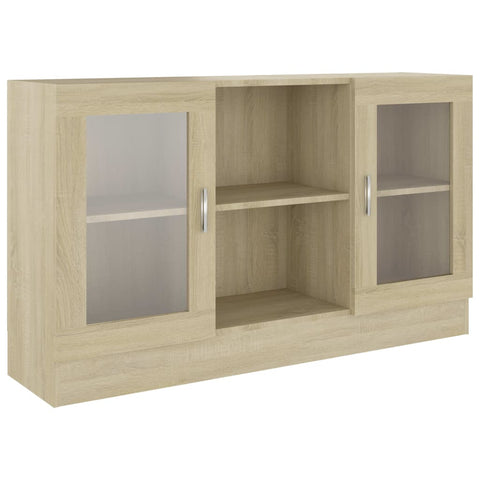 vidaXL Vitrine Cabinet Sonoma Oak 120x30.5x70 cm Engineered Wood