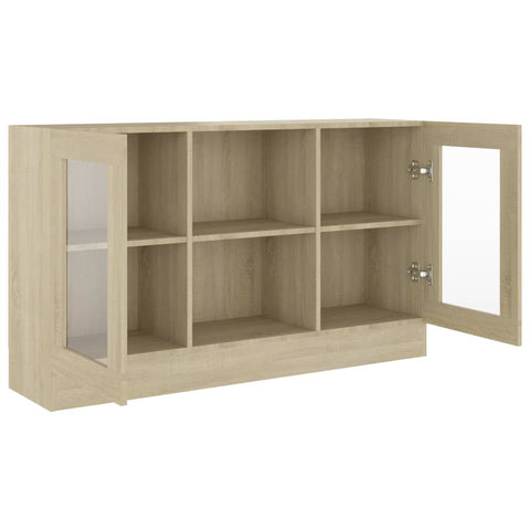 vidaXL Vitrine Cabinet Sonoma Oak 120x30.5x70 cm Engineered Wood