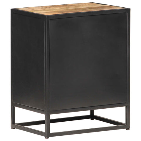 vidaXL Bedside Cabinet 40x30x50 cm Rough Mango Wood and Natural Cane
